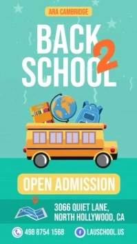 green back to school digital signage 数字显示屏 (9:16) template
