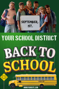 Green  Back To School Schedule Poster Poster template
