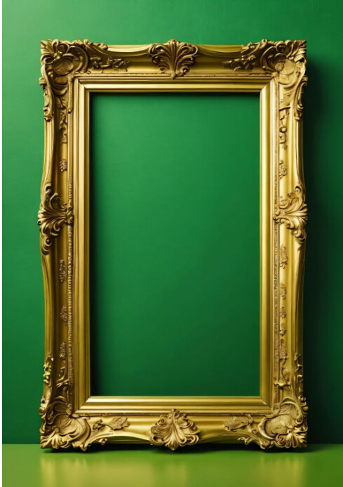 Green Background photo frame template A4