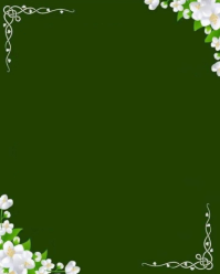 Green background with white background Floral Frame Instagram Portrait template