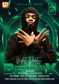 Green Bastille Party A4 template
