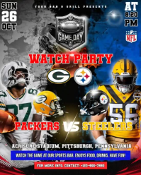 Green Bay Packers vs Pittsburgh Steelers Instagram Portrait template