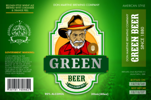 Green Beer Label Etiqueta template
