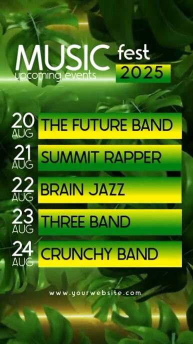 Green Berbasis Daftar Upcoming Events Reel Instagram template