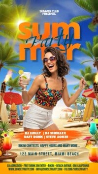 Green Blue Maximalist Summer Party Video Template Story  Instagram Reel
