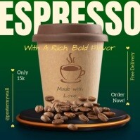Green brown Modern & Minimal Espresso Coffee Promotion Pos Instagram Instagram-bericht template