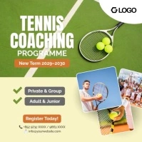 Green Brown Professional Tennis Coaching Programme Facebook Instagram Post template