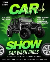 Green Car show video template Instagram Portrait