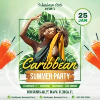 Green Caribbean Party Instagram Post template