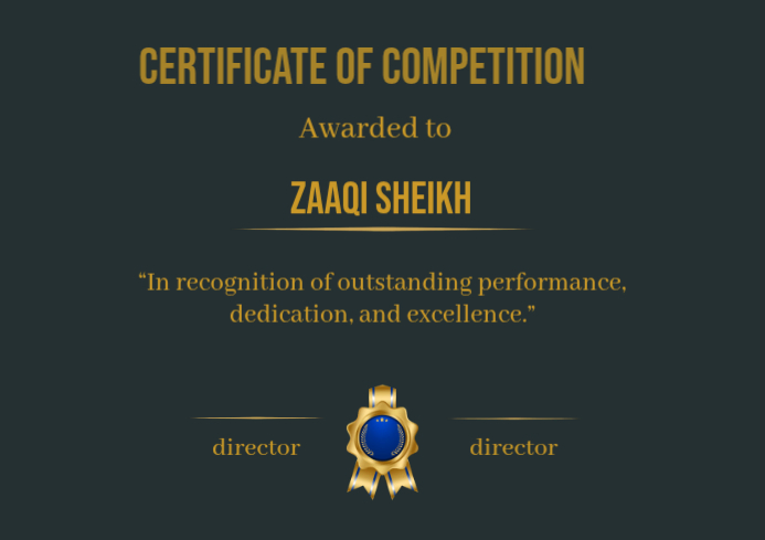 Green Certificate of Competition A4 Template | PosterMyWall