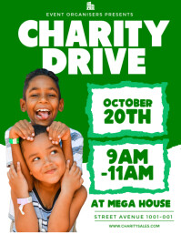 Green Charity Drive Flyer  Flyer (us Letter) Pamflet (Letter AS) template