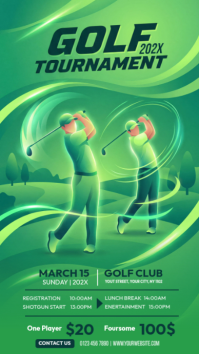 Green Charity Golf Tournament Instagram Story template
