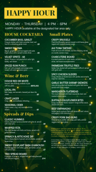 Green Christmas Happy Hour Menu Instagram Story template