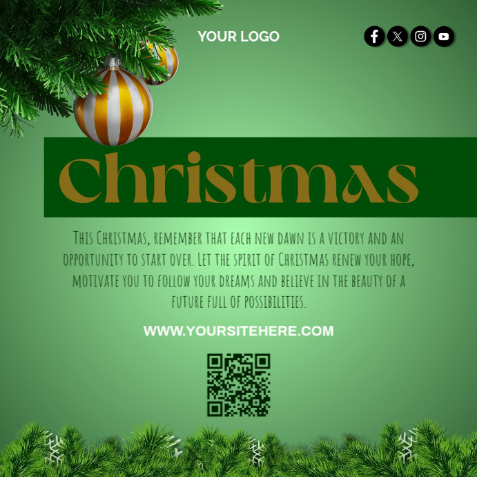 Green Christmas instagram post Template | PosterMyWall