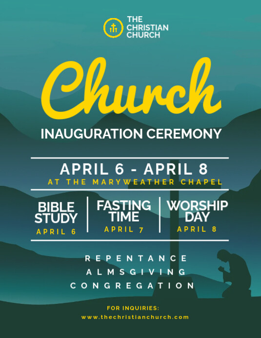 Green Church Inauguration Flyer Template | PosterMyWall