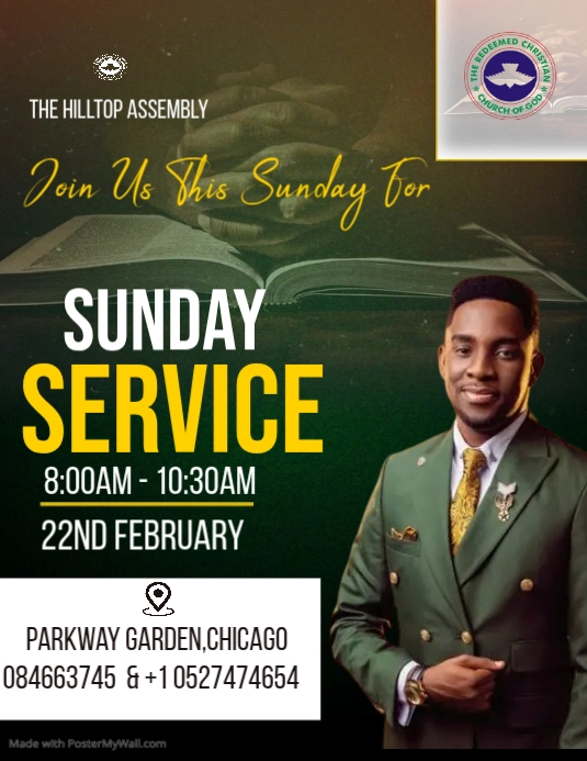 Weekly Service Green Green Church Service Flyer Template | PosterMyWall