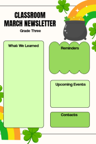 Green Classroom Newsletter Pinterest Graphic template