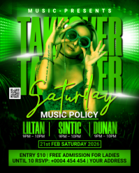 Green Club Party Instagram Portrait template