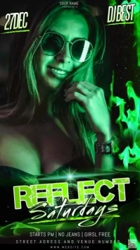 green club Saturday party ad template Instagram Story