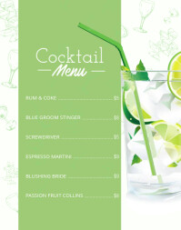 Green Cocktail Menu Template Postermywall