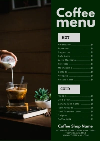 Green Coffee Menu A4 template