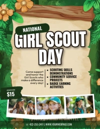 Green Collage National Girl Scout Day Event Flyer (us Letter) template