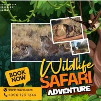 Green Collage Wildlife Safari Instagram Post template