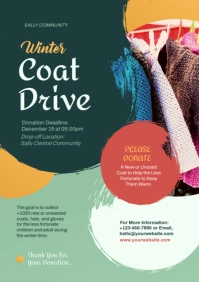 Green Collage Winter Coat Drive  A4 template
