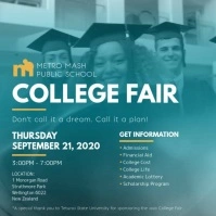 Blue College Fair Educational Video Square (1:1) template