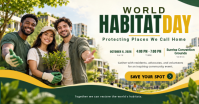 White World Habitat Day Event Изображение, которым поделились на Facebook Template