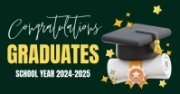 Green Congratulations Graduates Facebook Shared Image Obraz udostępniany na Facebooku template