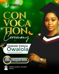 Green Convocation Ceremony Invitation  Instagram Portrait template
