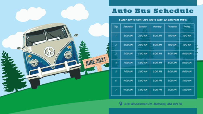 Bus Schedule Digital Display Template | PosterMyWall