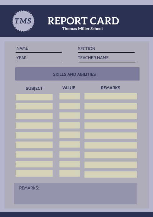 Report Card Backside Green Custom High School Report Card Template | PosterMyWall