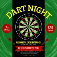 Green Dart Night Competition Square Video Kvadrat (1:1) template