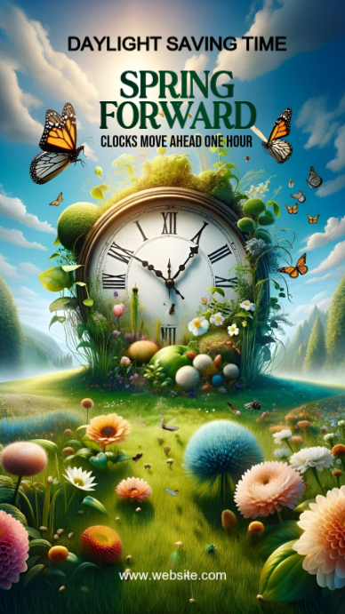 Green Daylight Saving Time Instagram Story Template | PosterMyWall