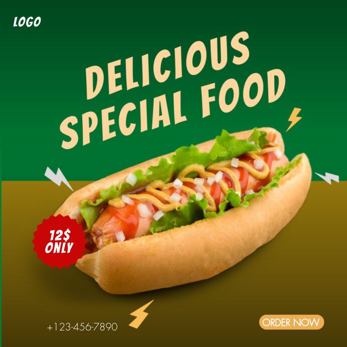 Design Delicius Plantilla de Green Delicius Special Food Modern Instagram | PosterMyWall