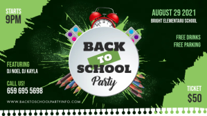 Green Digital Display Back To School Party De Affichage numérique (16:9) template