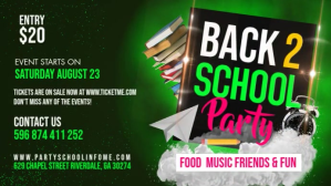 Green Digital Display Back To School Party De Цифровой дисплей (16 : 9) template