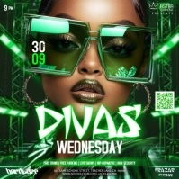 green diva diva's night club lounge party template Vierkant (1:1)
