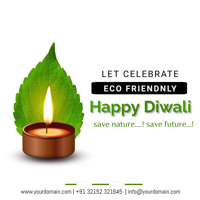 green diwali poster Publicação no Instagram template