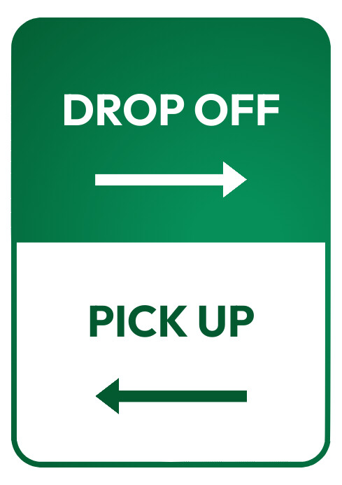 green drop off pick up zone signage Template | PosterMyWall