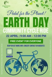 Green Earth Day Event Banner 4' × 6' template