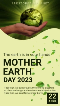 Green Earth Day Template Instagram Story