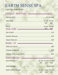 Green Earth Spa price List Flyer Template