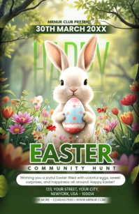 Green Easter Community Hunt Tabloid Video Tabloide template