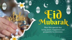 Green Eid Mubarak Wish Facebook Cover Video Facebook-covervideo (16:9) template