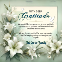 Green Elegant Funeral Thank You Gratitude Sympathy Square Vierkant (1:1) template