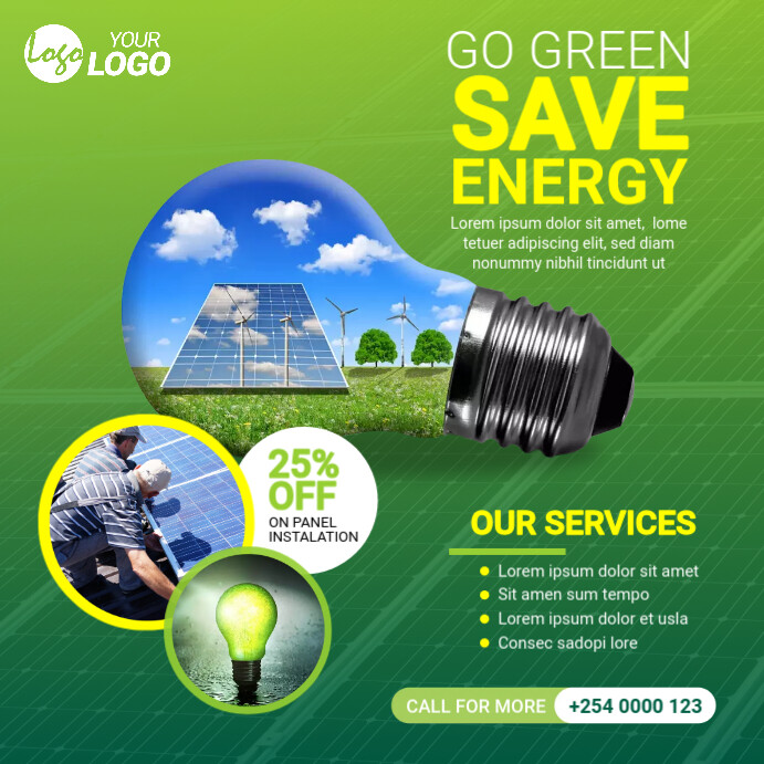 Example For A Green Add Green Energy Ad Template | PosterMyWall