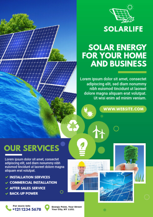 Solar Fliers Green Energy Flyer | Solar Energy Flyer Template | PosterMyWall